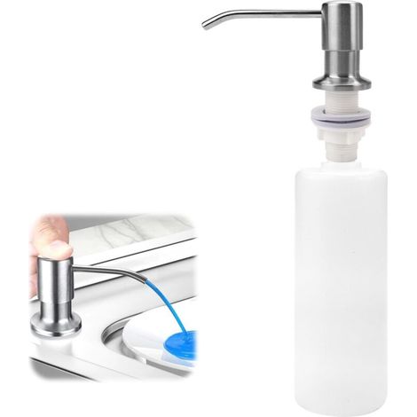 Soap Dispenser - Soap Dispenser - 300 ml - Countertop Soap Dispenser - Stainless Steel Soap Dispenser - For Sink, Kitchen - Refillable - 360° Rotation - AquaForge (1/5)