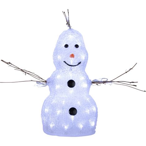 Lampe décorative d'extérieur Star Trading 'Crystalo', bonhomme de neige, 50 LED, fonctionnement sur secteur, lumière blanche, H 38 cm (1/4)