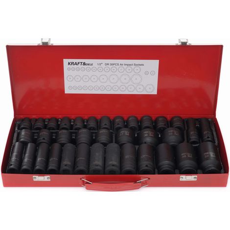 Set di bussole a impatto da 1/2", 35 pezzi  Kraft&Dele (1/5)