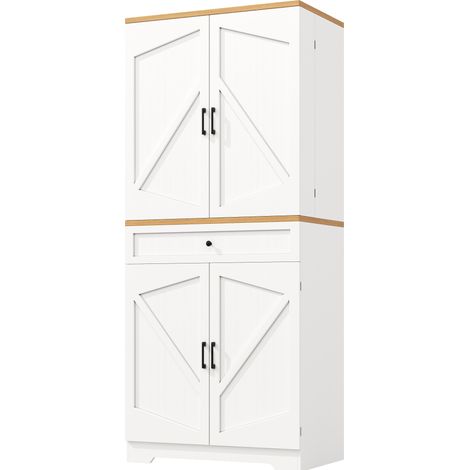 Hoher Küchenschrank Weiß 80x40x180 cm aus MDF und Spanplatte MODENUIT (1/5)