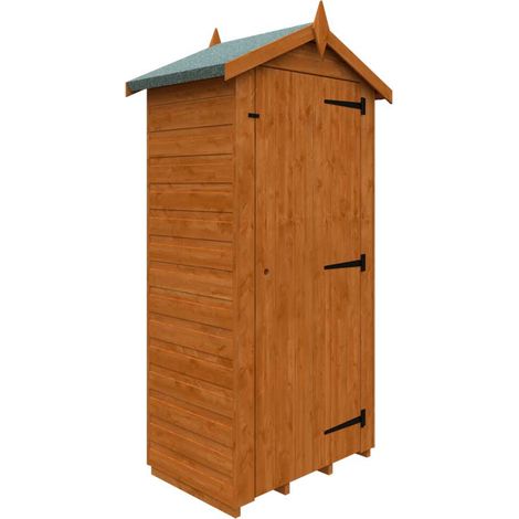 2 x 3 Feet Tool Tower 12mm Shed - Solid Wood/Softwood/Pine - L55 x W85 x H196.9 cm - Burnt Orange