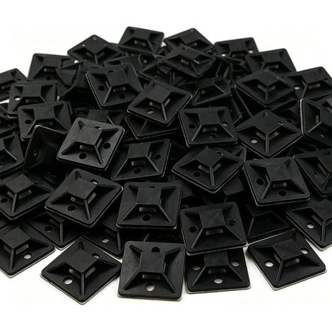 Adhesive Cable Clips 20 x 20 mm Black Self-Adhesive (1/5)