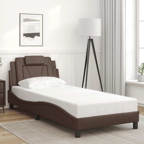 Bettgestell "Viana" ohne Matratze Braun 80x200 cm Kunstleder (1/5)