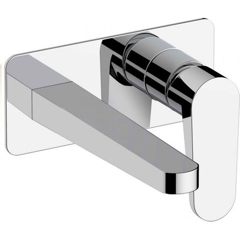 RAK Ischia Chrome Wall Mounted Basin Mixer Tap with Back Plate - RAKISH3007C