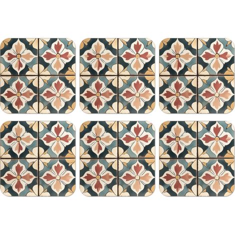 SOTTOBICCHIERI Set di 6Decorazione - Piastrelle - Spagnolo - Vintage 10x10 cm (1/5)
