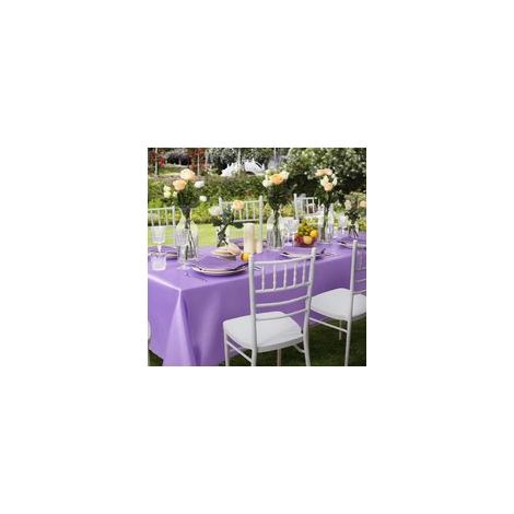 Nappe/chemin de table violet - polyester - décoration mariage/hôtel - 152×213cm - (1/4)