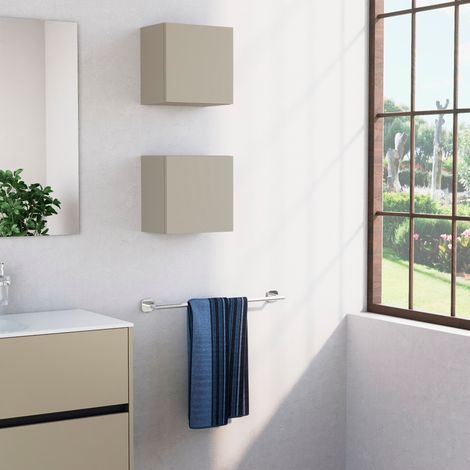 Inda - Pensile bagno con anta DX 30x30 cm - Terra di luna opaco (1/3)