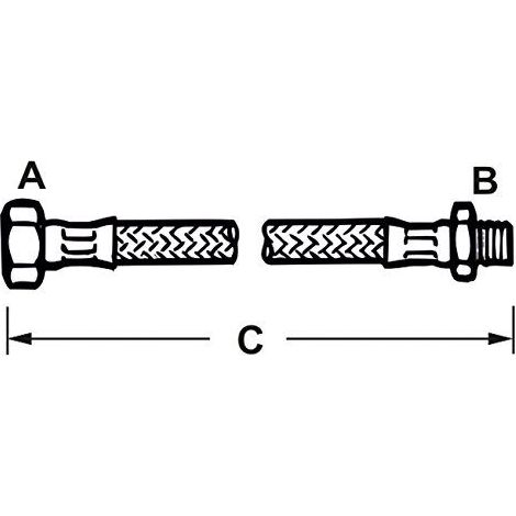 Cornat T3173113270 Tuyau de raccordement, 3/8 Femelle x 1/2'' Filetage male x 300 mm, Multicolore (1/3)