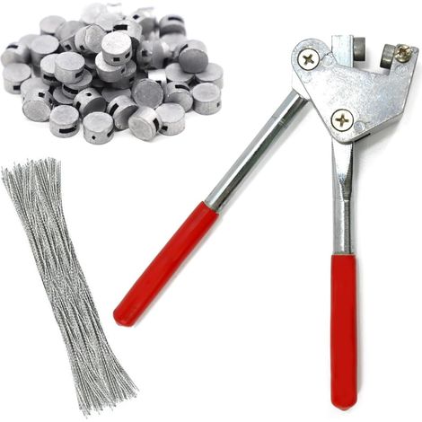 Plombenzange, Plombenzangen-Set 170mm, mit 20 Plomben (170mm) und 20 Stück Plombendraht (10mm)