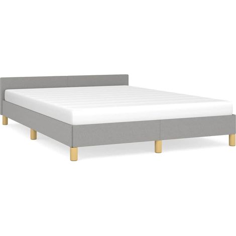 Maison Exclusive - Cama sin colchón tela gris claro 140x200 cm (1/5)
