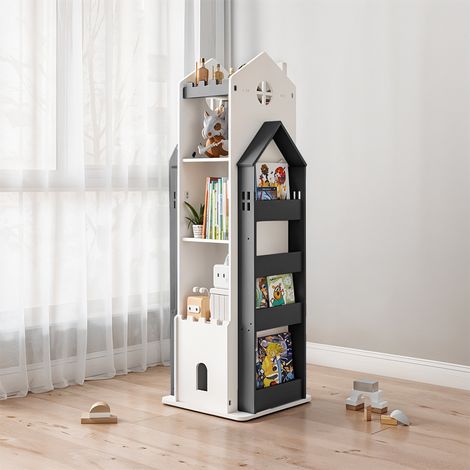 5-Tier Castle Kids Rotating Bookshelf (1/3)