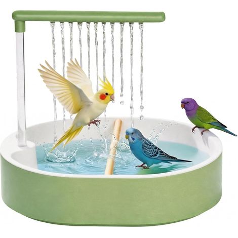 Douche/Bain automatique pour cages à perroquets et oiseaux – Douche avec pompe à eau alimentée par USB – Bain pour oiseaux portable (1/5)