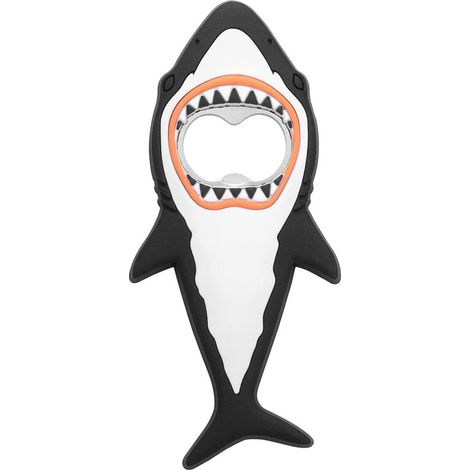 Ouvre-bouteille magnétique - Forme de requin - Pour bouteilles de bière et boissons gazeuses - Pratique pour la maison, le camping et le bar (noir) (1/5)