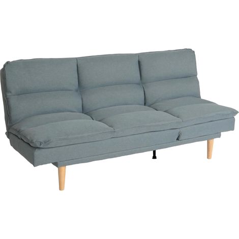 Schlafsofa HHG-368, Gästebett Schlafcouch Couch Sofa, Schlaffunktion Liegefläche 180x110cm Stoff/Textil blau-grau (1/5)