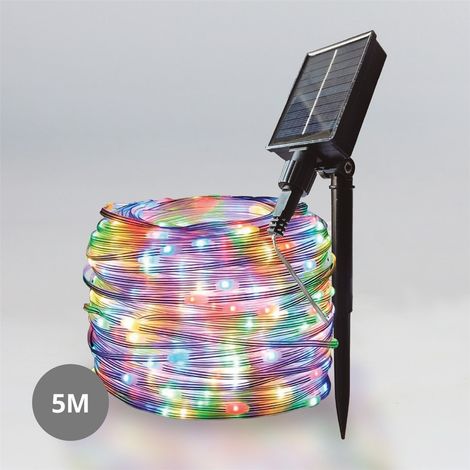 5 m Solar-LED-Lichterkette mit 8 RGB-Funktionen