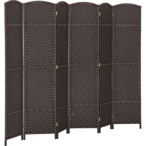 Panneau de séparation pliable brun, paravent décoratif 6 panneaux pour salon, chambre et bureau à domicile, cloison mobile élégante. (1/5)