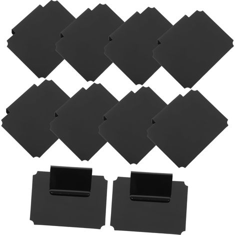 Lot de 12 porte-étiquettes en PVC noir, clips effaçables et amovibles adaptés pour paniers, garde-manger et boîtes d'organisation - Modèle 1 (1/5)