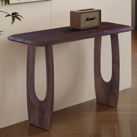 Console murale 120cm en bois de manguier foncé AGATHE (1/5)