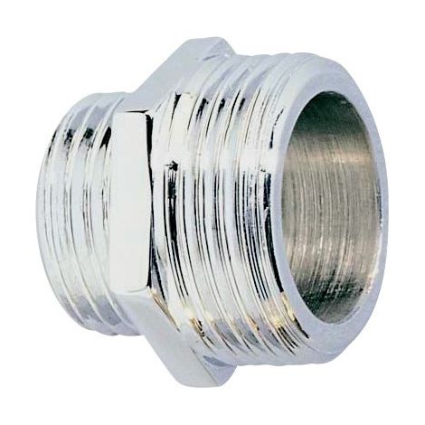 Mamelon laiton chromé mâle - mâle réduit chrome 1/2-3/4