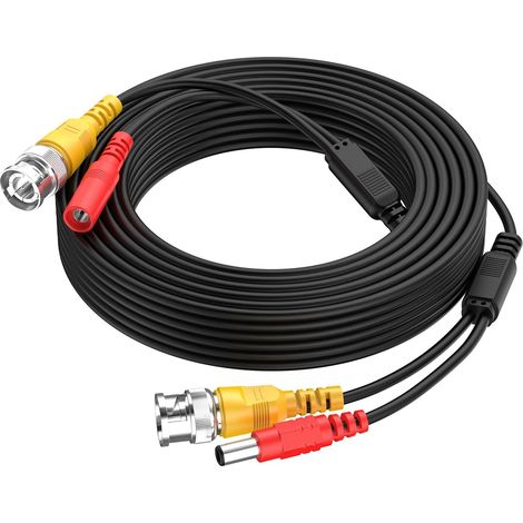 Câble d'extension vidéo BNC de 5 m avec connecteur d'alimentation CC pour système de vidéosurveillance domestique (1/5)