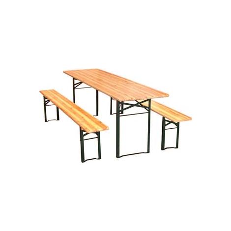 SET TAVOLO + 2 PANCHE BIRRERIA 2 GAMBE tavolo cm.220x70x77h.  panche cm.220x25x47h.    VETTE