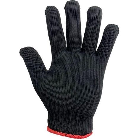 Gants de coiffure résistants à la chaleur, lot de 12, noirs, professionnels, protection thermique pour lissage, fers à friser, usage salon de beauté, mains sûres, haute température. (1/5)