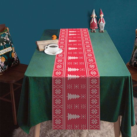 Nappe de Noël, nappe, set de table, nappe rectangulaire, meuble à chaussures 33×180 cm (1/3)