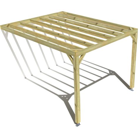 Pergola bois • 3m x 4m • adossée • sens profondeur • livraison comprise (1/3)