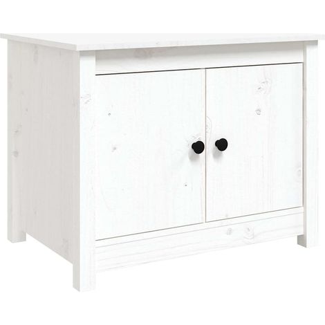 Maison Exclusive - Tavolino da Salotto Bianco 71x49x55cm in Legno Massello di Pino (1/5)