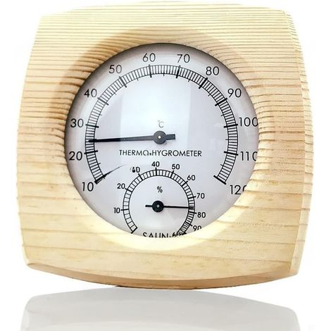 Thermo-hygromètre de sauna bois, pour hammam et cabine vapeur (1/5)