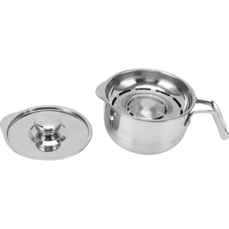 Secchiello separatore di uova in acciaio inox 304 bianco con coperchio per cucina, stile 1. (1/5)