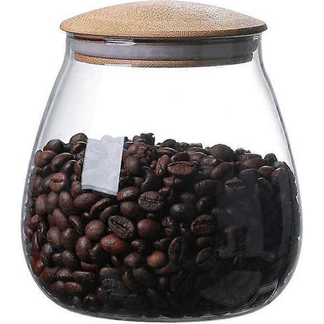 Bocal en verre vintage, bocal hermétique pour conserver la fraîcheur de vos épices, design vintage élégant, joli bocal en verre transparent pour café, thé, sucre, farine (Parfait (1/5)