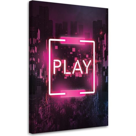 Quadro su tela, Pink Play iscrizione per il giocatore - 40x60 (1/4)