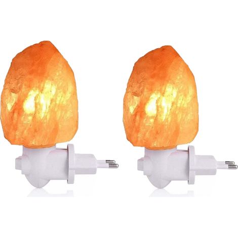 2x Beliebte Nachtlichter 10 W Himalaya-Salzlampe aus natürlichem Kristall 400 g [Energieeffizienzklasse A+] (1/5)