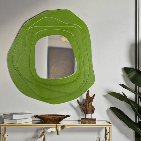 Dmora - Espejito Brennero, Espejo, Objeto de decoración de pared, Decoración de espejo, 90x4 h97 cm, Verde (1/5)