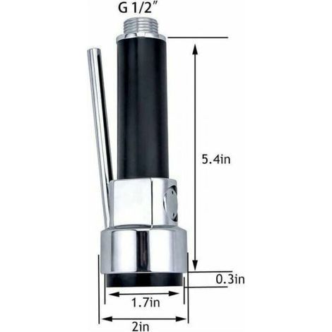 Küchenarmatur aus Messing mit Ausziehbrause, versenkbare Küchenarmatur, Ersatz-Ausziehbrause, Chrom-Finish, G1/2 (1/4)