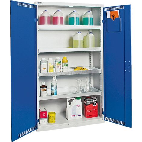 Stumpf Umweltschrank BP-4 lichtgrau / enzianblau + 4 Auffangwannen durchgehend - 7598074 (1/3)