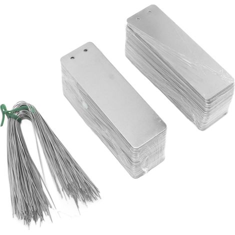 100 doppelseitige Metalletiketten für die Gartenarbeit, robuste Aluminium-Pflanzenetiketten, Baumkennzeichnungsetiketten (1/5)