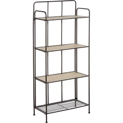 Scaffale a 4 Ripiani in Legno e Metallo 60,5x30x137,5cm (1/4)
