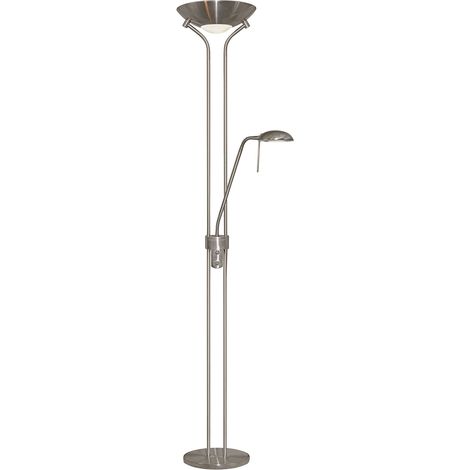Piantana Contemporaneo Mother Child Acciaio Argento Vetro Trasparente 1 Luce R7S (1/5)