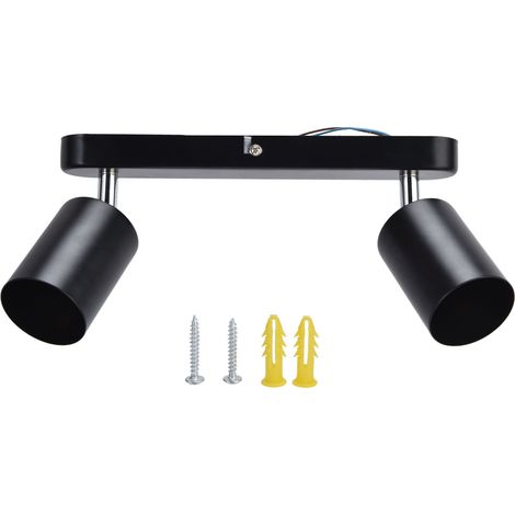 Support mural/plafond double GU10, spot orientable 85-265V pour salon maison, ampoule non incluse (1/5)