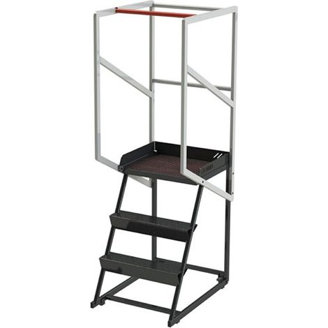 Scaletta con ruote 3 gradini - altezza massima di lavoro 2.76m - 830008728