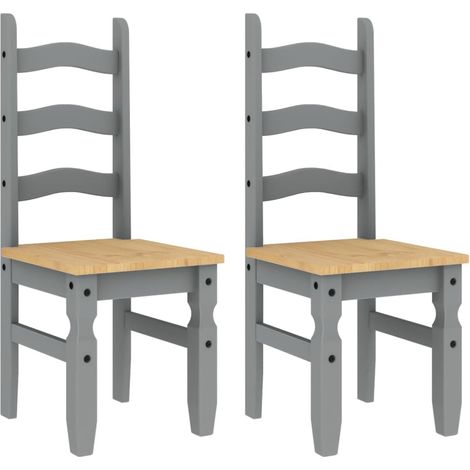Maison Exclusive - Chaises Ă manger lot de 2 Corona gris bois massif de pin (1/5)