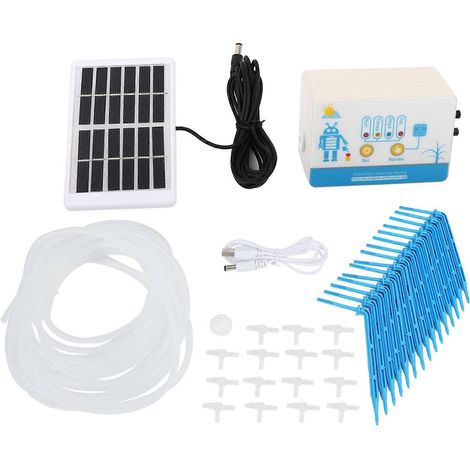 Arrosage automatique intelligent solaire pour jardin, programmateur d'irrigation goutte à goutte, kit complet avec minuterie d'eau, réglage précis, économie d'énergie, pour extérieur. (1/5)