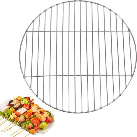 Grille de cuisson en acier inoxydable - Filet de barbecue rond avec de cuisson en acier inoxydable pour extérieur 30cm, jardin, pique-nique, camping (1/5)