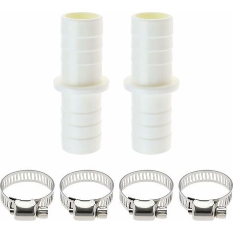 2 connettori per tubo di scarico della lavatrice, adattatore di prolunga in plastica con 4 fascette stringitubo per tubo dell'acqua di lavatrice e lavastoviglie. (1/4)