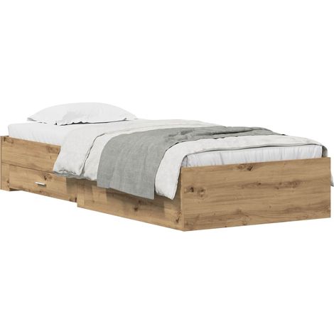 Maison Exclusive - Bettrahmen mit Speicher Artisan-Eiche 90 x 200