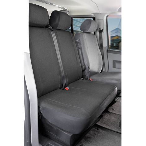 VW T5 kompatibler Sitzbezug Stoff, passgenau für Doppelbank vorne, robuste Sitzbezüge Transporter/Van anthrazit (1/5)