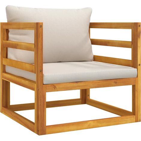 Maison Exclusive - Gartensessel mit Hellgrauen Kissen Massivholz