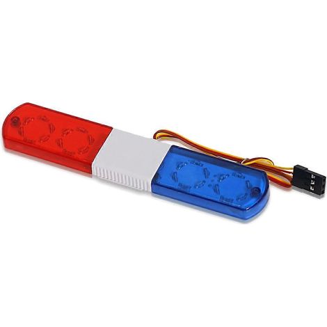 Lampe d'alarme clignotante pour voiture RC 1/10 D12, Traxs Axial, 115 mm, rouge et bleue (1/5)